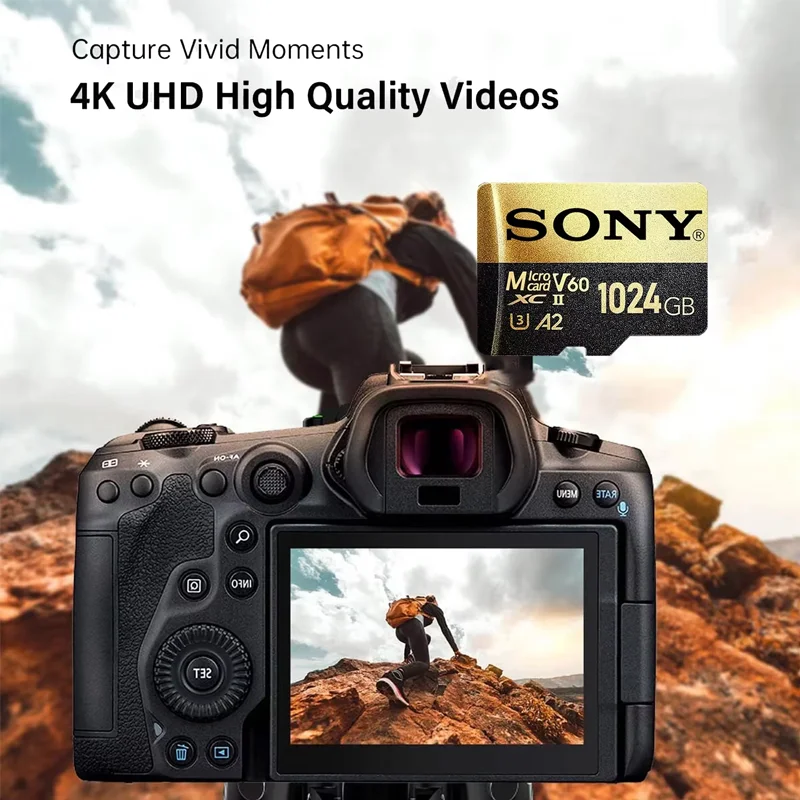 Kartu SD Mini SONY 2TB Class10 A2 U3 Kartu Flash TF 1TB untuk Speaker PC Ponsel Pintar HD Kartu Micro SD Kecepatan Tinggi untuk Nintendo Switch