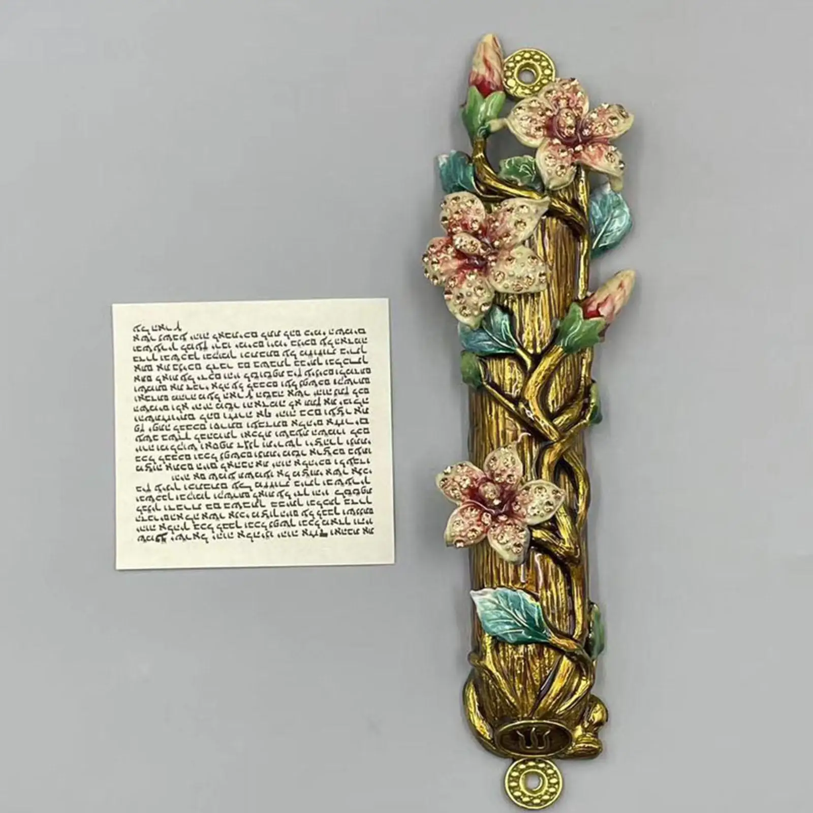 Door Mezuzah Messianic Floral Home Decoration Home Decor Housewarming Gift Decorative Easy to Install Mezuzah Plaque Metal