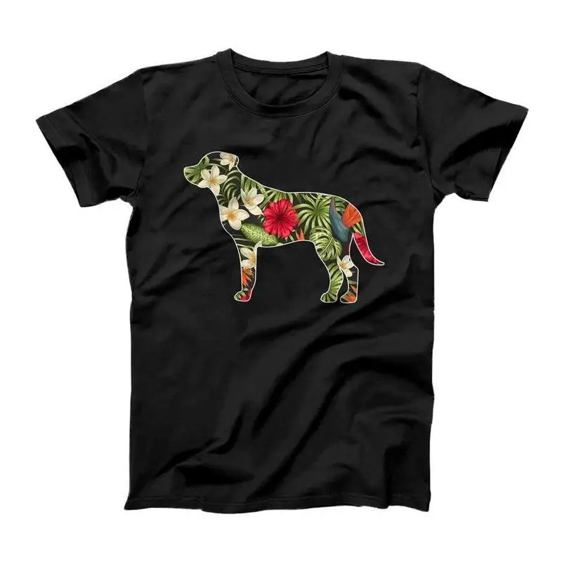 

Unisex Tropical Dog T-Shirt Hawaiian Flower Graphic Tee Summer Pet Lover Beach Vacation Animal Print Casual Top Gift