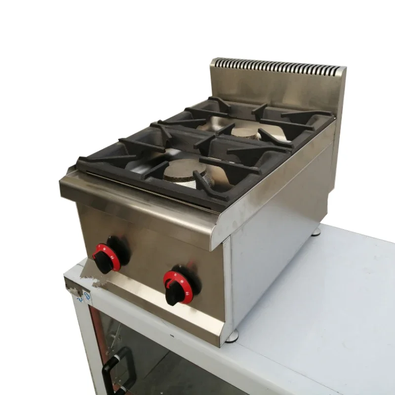 GH-587 Bureau Cuisinière À Gaz Claypot Portable En Acier Inoxydable Double Tête Cuisinière À Gaz Commercial Cuisinière À Gaz