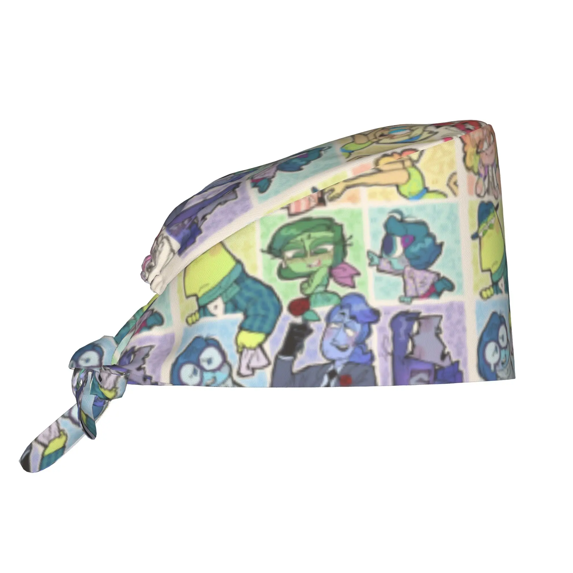 Custom I-Insides Cartoon Out   Scrubs Cap Surgical Hats Women Men  Operating Room Cap Operator Hats Lab Works Hat