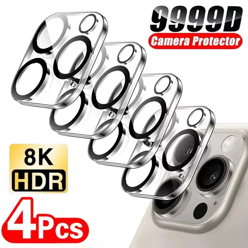 

4Pcs Camera Lens Protector Glass For iPhone 15 13 16 Pro 14 11 12 17 Pro Max Lens Protective Glass For iPhone 13 12 Mini 17 Air