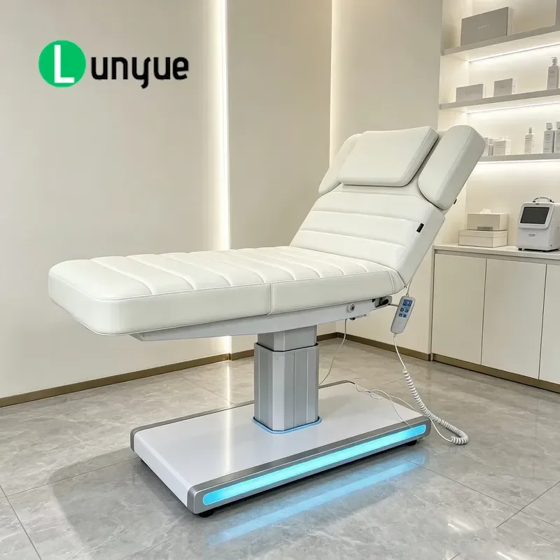 Electric Adjustable Beauty Bed Luxury Spa Massage Table for Facial Eyelash Treatment Professional Cosmetology Furniture