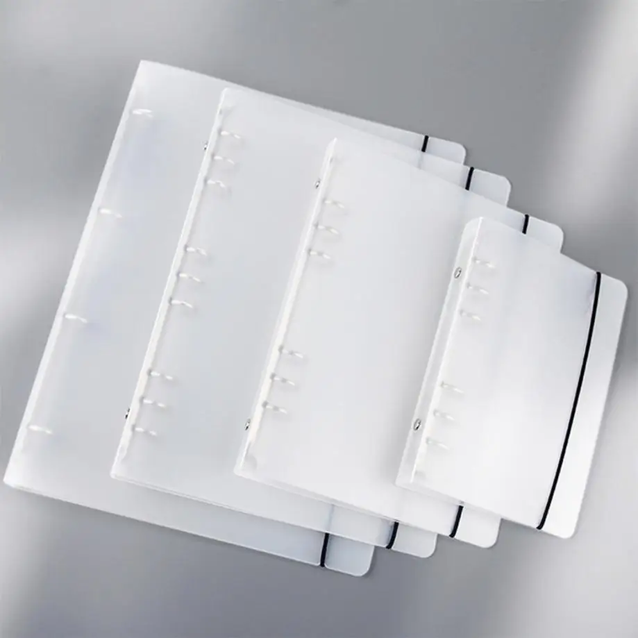 1 Pcs A4A5A6 Creative Frosted Semi Transparent PP Strap Loose Leaf Notebook Book Clip Notebook Shell