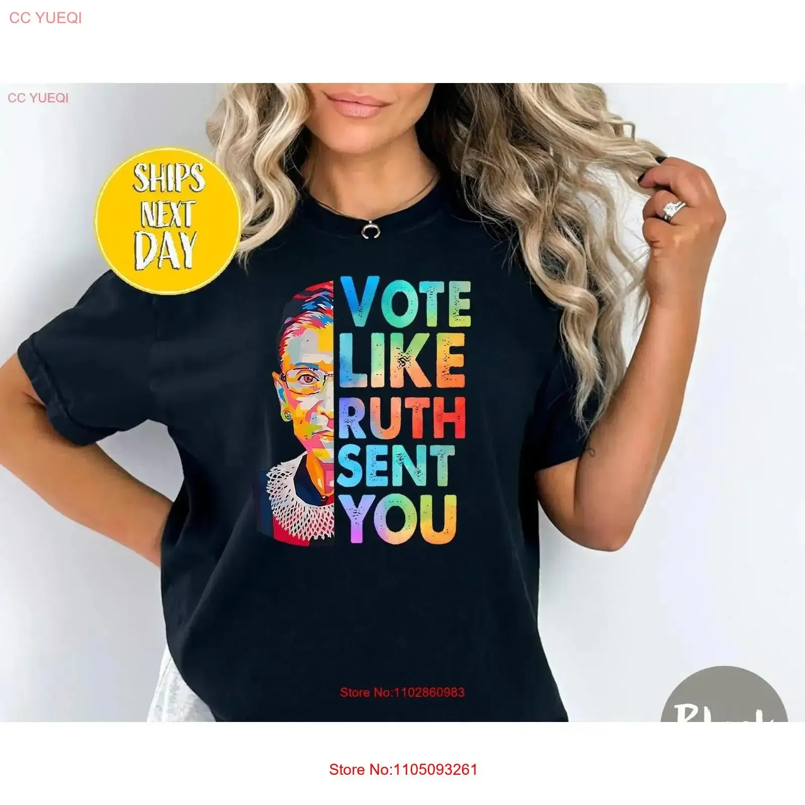 

Vote Like Ruth Sent You Feminist Empowerment T Shirt Inspirational Political Message PS035 vintage Washed Breathable graphic