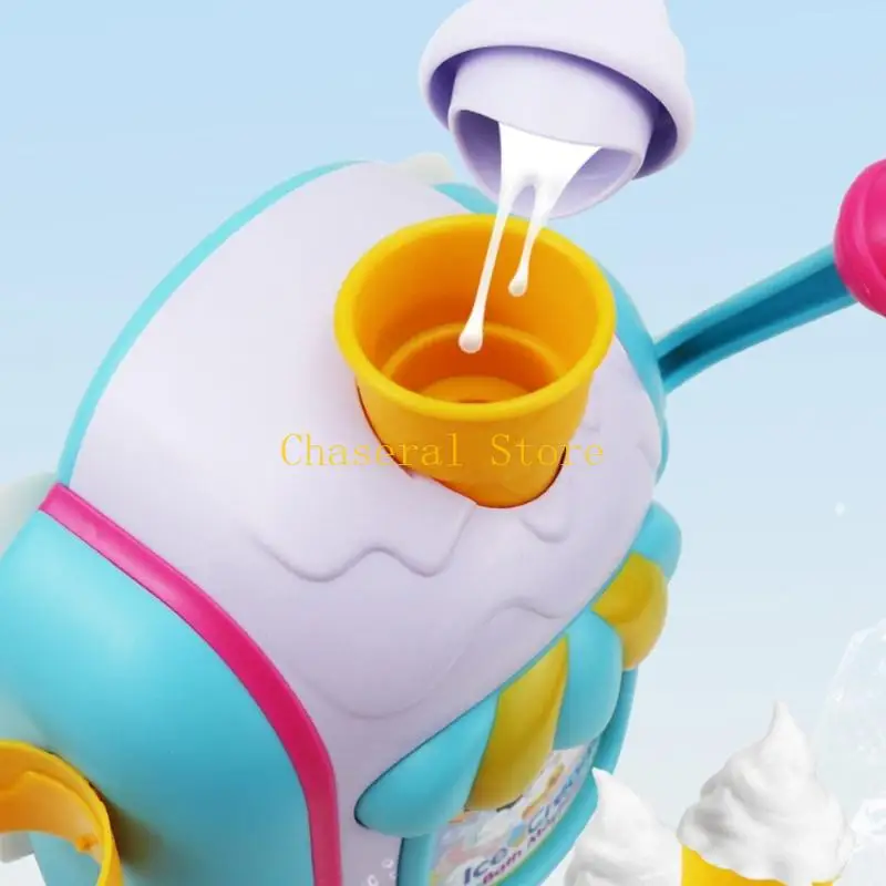 E7CE Ice Cream Maker Bath Bath Toy for Kids Safe Plastic Ducha Play Máquinas Bubble Machines con diseño taza succión para