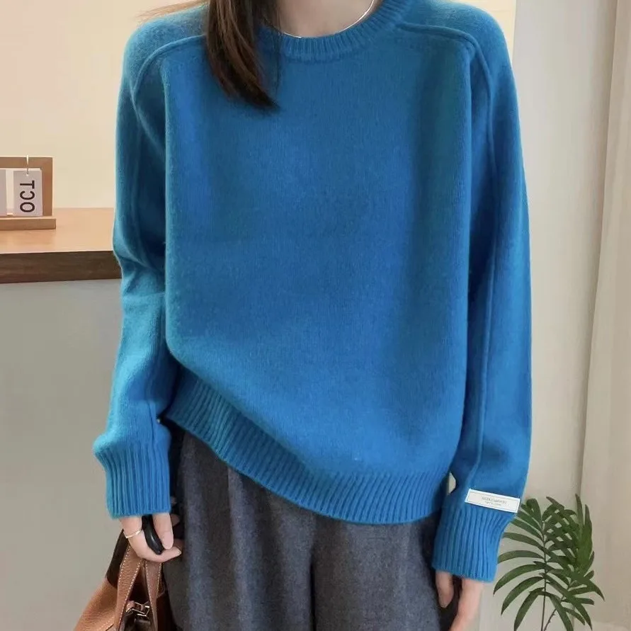 

Temperament is thin lazy wind loose casual autumn and winter cashmere long-sleeved bottom sweater sweater top woman