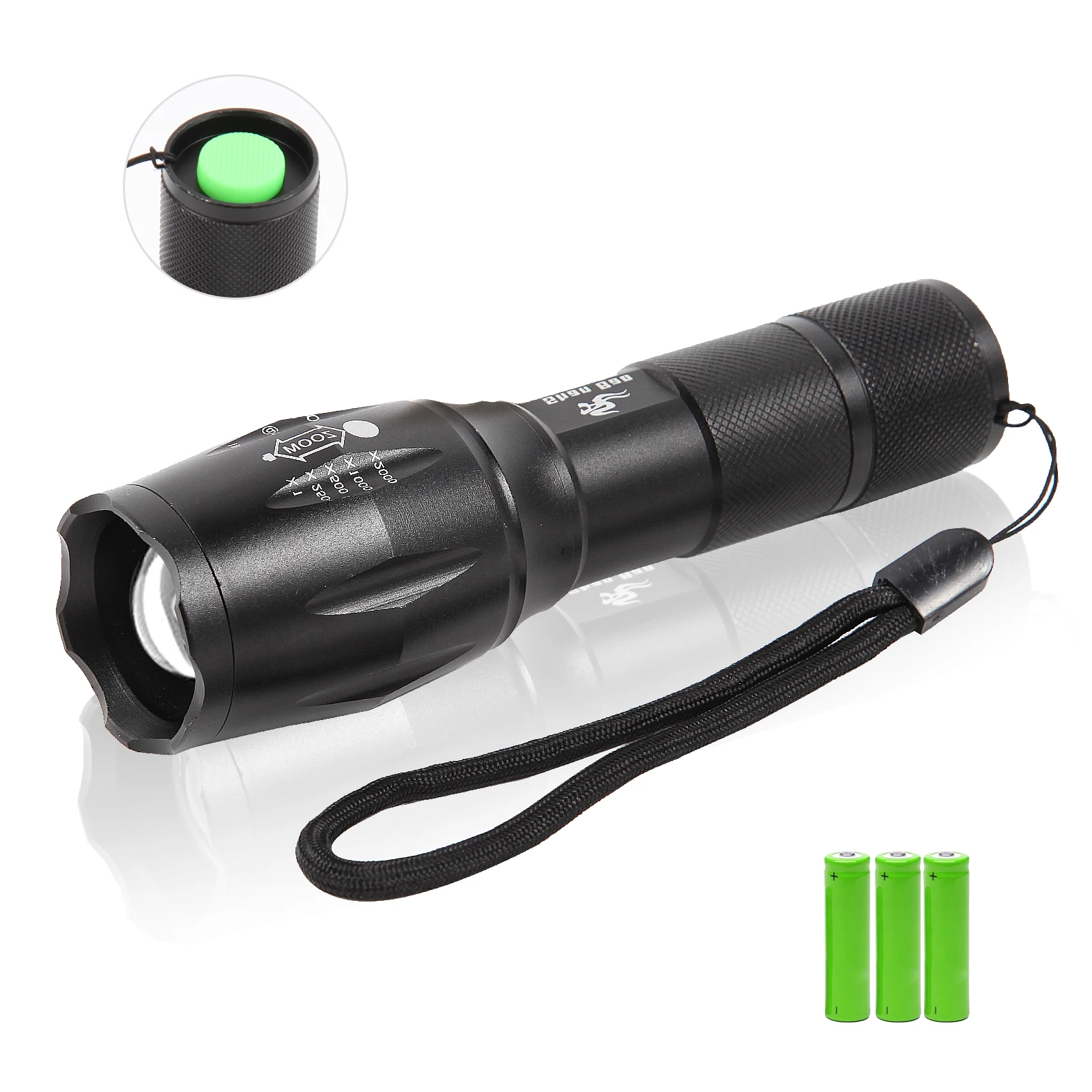 Shan Bao Super bright LED 5 modes bright zoom waterproof flashlight