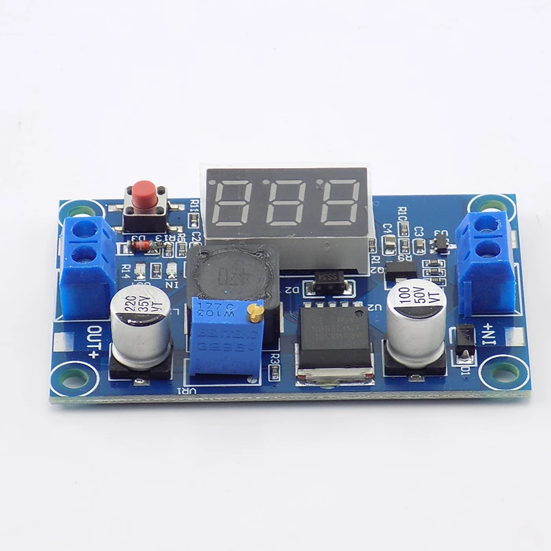 LM2596 High Quality DC 4.0~40 to 1.25-37V With LED Voltmeter 2A Adjustable Voltage Regulator Step-down Power Converter Module B3