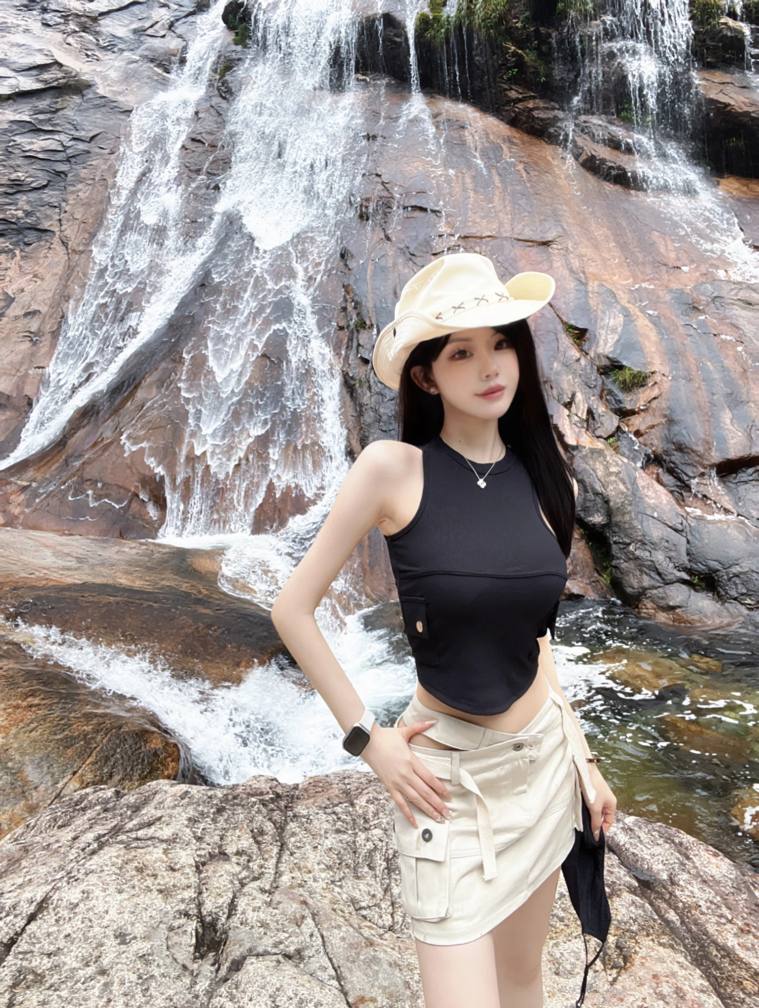 

Джинсовая юбка с низкой посадкой для женщин, повседневная, не просвечивающая, для работы, А-силуэт, однотонная, для офиса