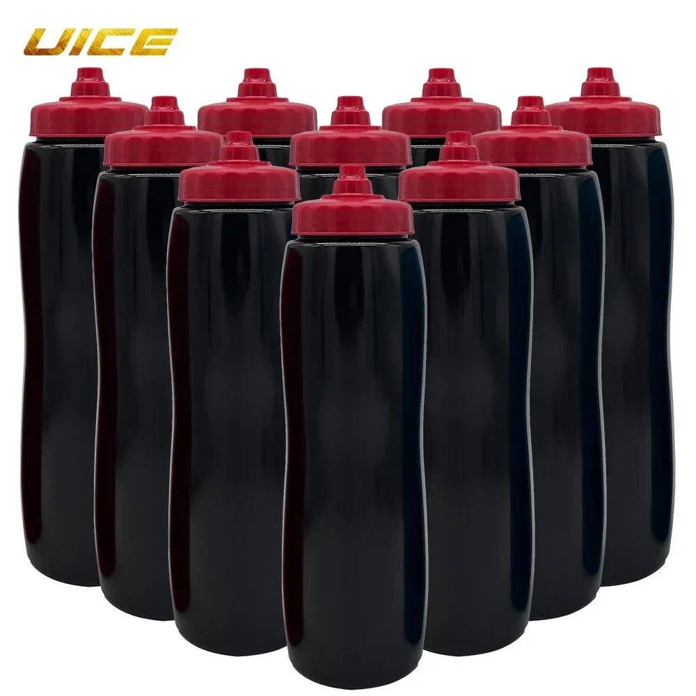 10pcs Ice Hockey Water Bottle 950ml Team Sports Bottle BPA  Free Curved Grip For Ice Hockey Lacrosse Football Hockey Equipment