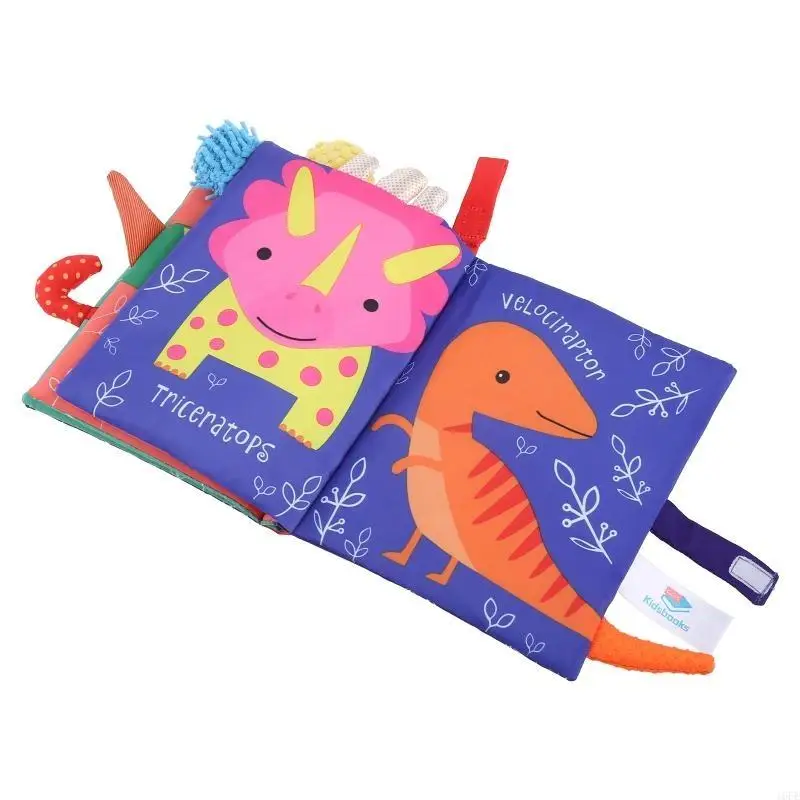 

16FE Animal Soft Book Cow Dinosaur Whale Tail Book for Baby Learning Crawling & Exploring Interactive Tearproof Book