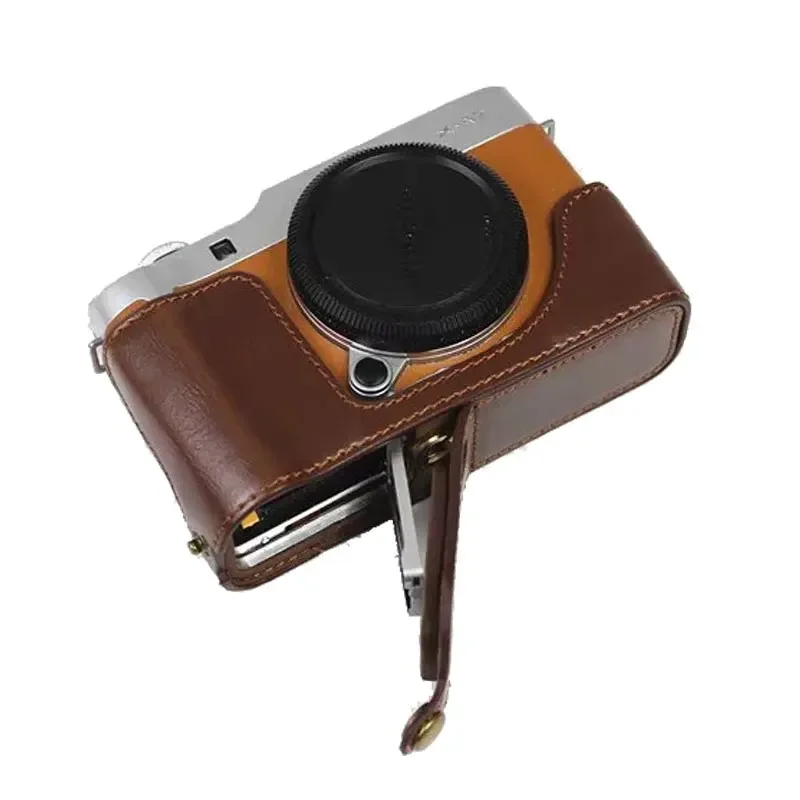 Funda de cuero PU para cámara de medio cuerpo para Fujifilm X-A7 XA7 XA5 XA10 XA20 carcasa protectora inferior
