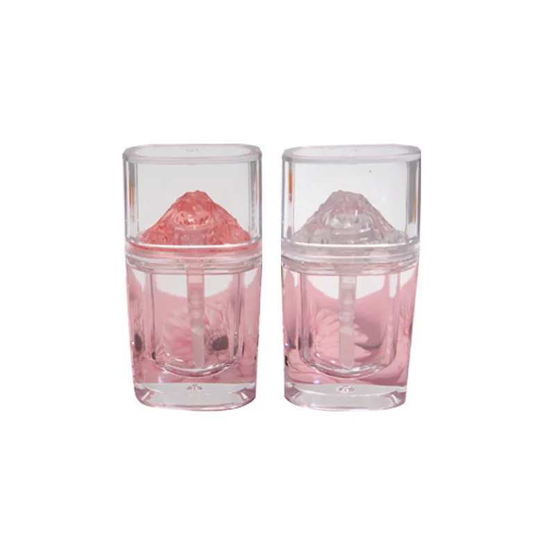 1pcs 3-7ml DIY gradient blue pink transparent lip glaze tube square lipgloss empty tubes cosmetic refillable bottles wholesell