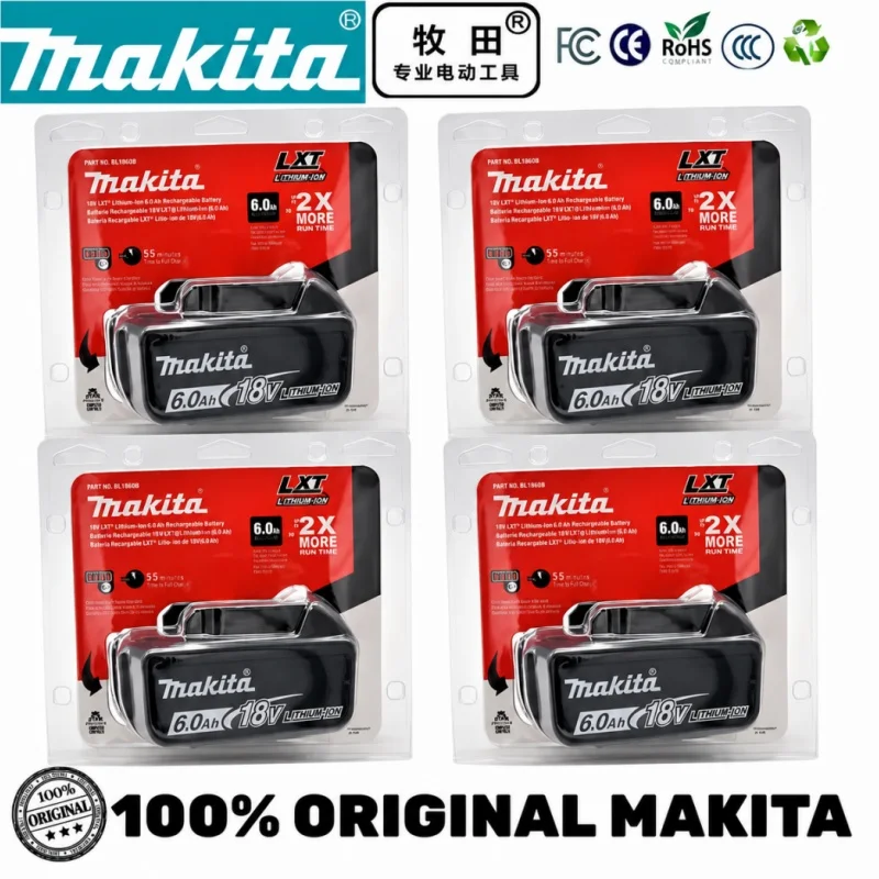 Genuine 6AH Makita BL1860 18V Battery Power Tools Li-ion Replacement LXT BL1850 BL1840 for 18V Screwdriver with BMS TPCELL 18V