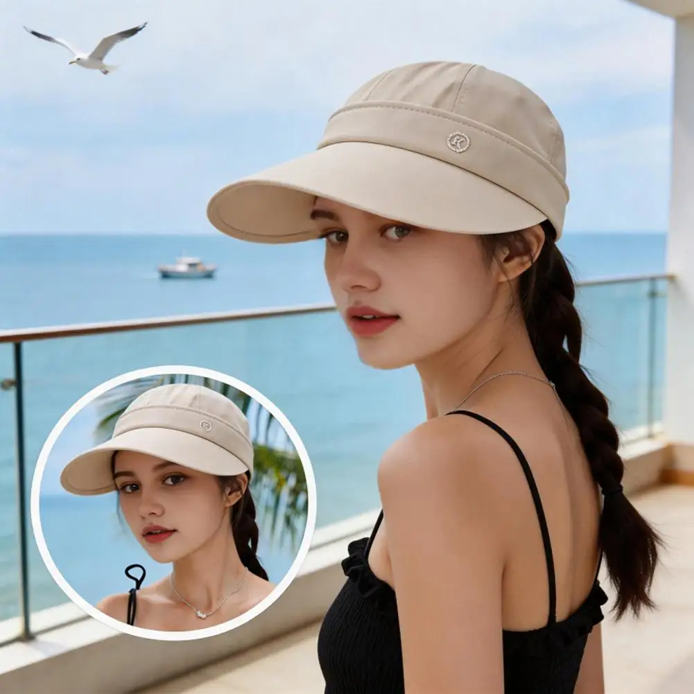 Sun Visor with Removable Top Women’s Wide Brim Sun Hat with Detachable Top Breathable Uv Protection for Outdoor for Women