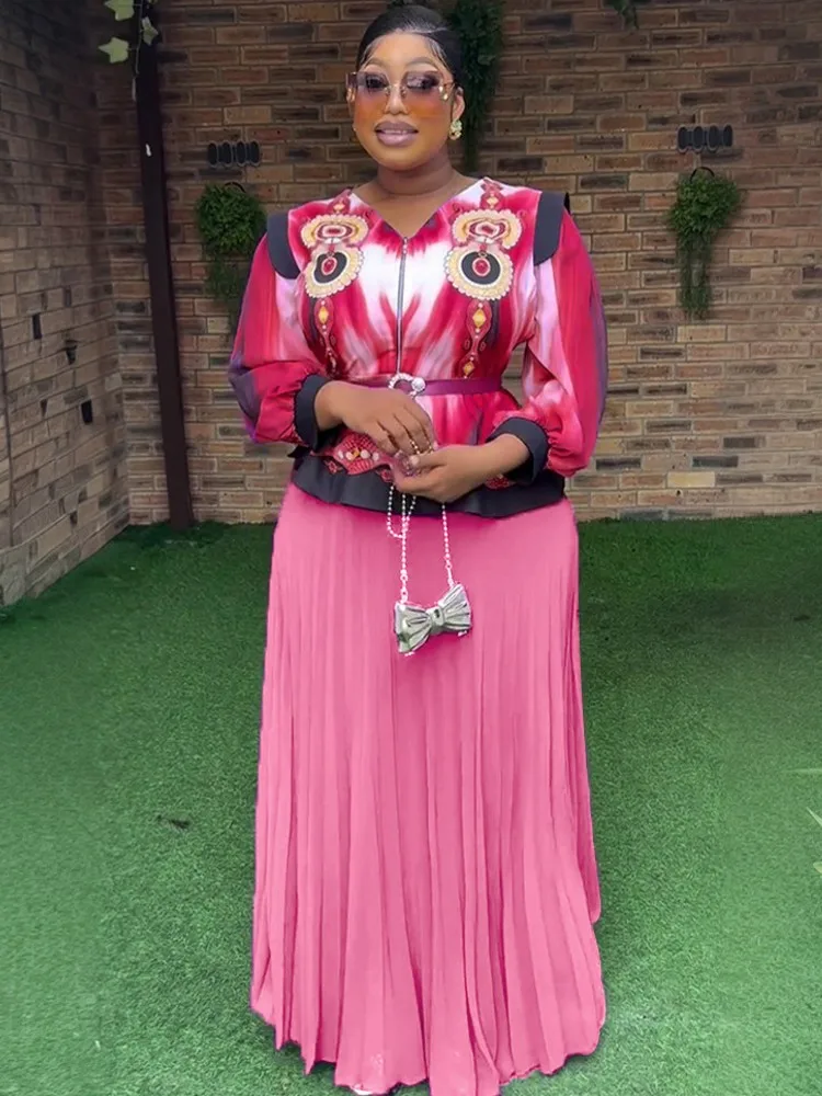 

L-3XL Plus Size Clothes Dresses Women 2 Piece Sets Spring Summer Loose Street Casual Big Size Office Lady Maxi Dress Oversize