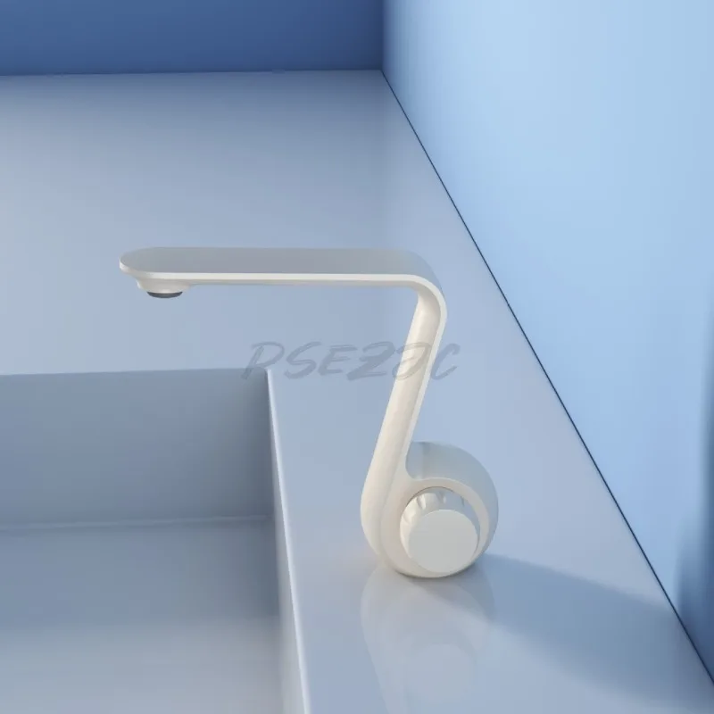 

Hot and Cold Splash Proof Hot and Cold Washbasin Faucet All Copper Creative Gun Gray Milky White Hand Sink Washbasin