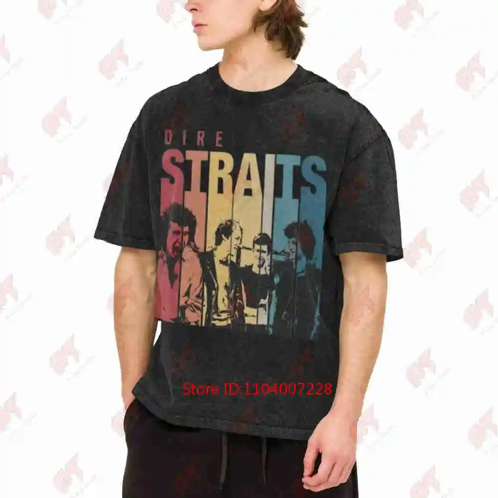 Dire Straits Band Vintage Vintage Washed Tee Pure Cotton T-Shirt