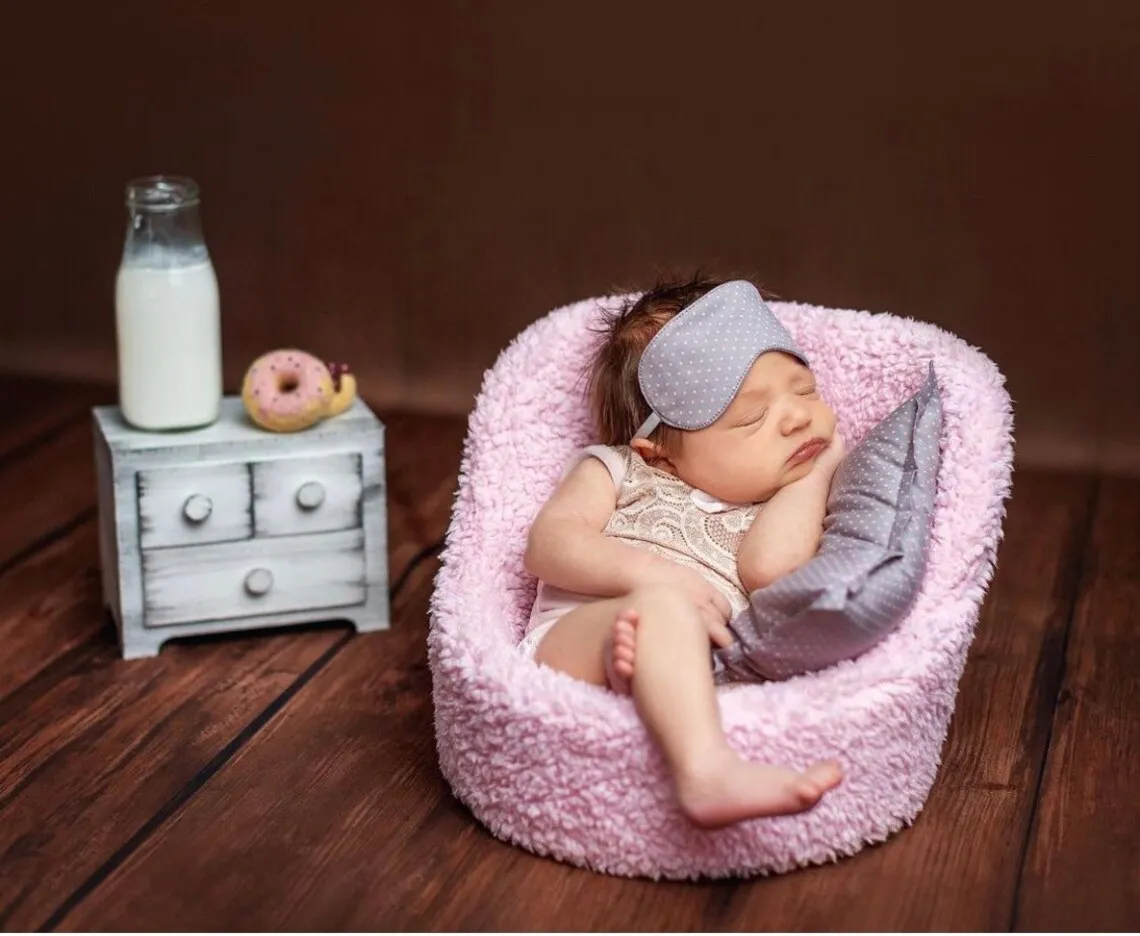 1 Set Baby Photography Props Pajamas Girl Butterfly Knot Baby Sleep Eye Mask Posing Pillow Creative Photo Decoration