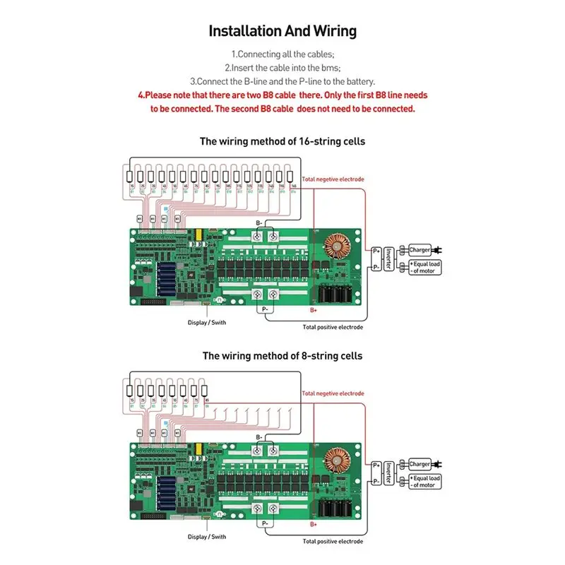 Efficient For BMS JK-PB2A16S15P Lifepo4 Li- LTO Battery 24V 48V 8S/16S 150A Household Energy BMS Home Inverter Active Balance