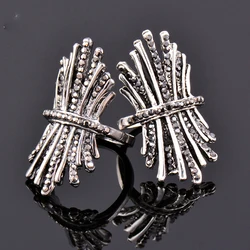 SINLEERY Women Vintage Big Rings With Black Stones Retro Accessories On Finger Party Wedding Jewelry JZ614