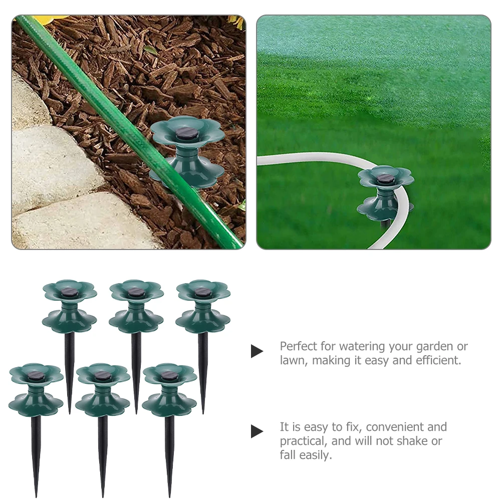 

6 Pcs Outdoor Watering Pipe Wheel Hose Garden Reel Stand Pp Stake Watering Pipe Wheel Stake Modeling for Guiding Guide Spike