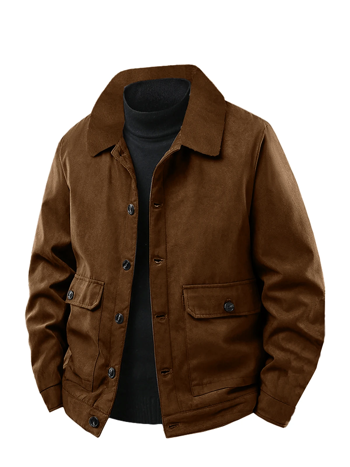 سترة رجالية عادية ربيع الخريف زر التلبيب معطف العمل جديد بلون متعدد جيب القمم الرجال الموضة جودة عالية