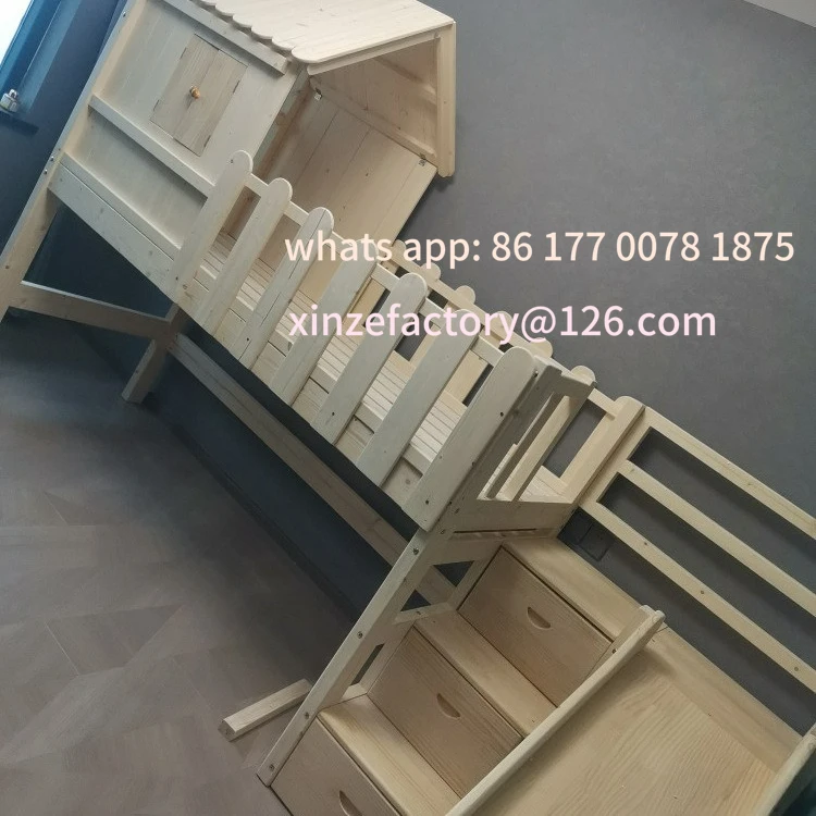 Customizable Children's Bed Boy's Girl's Child's Half Tall Cabin Slide Bed