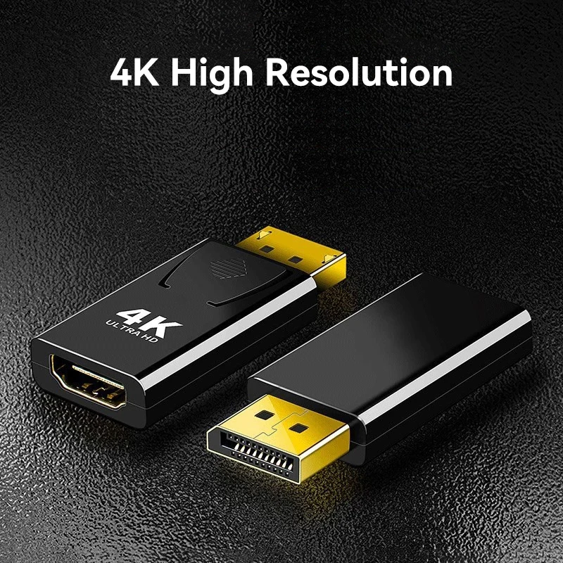 Displayport para conversor compatível com HDMI, 4K, 1080P, HDTV, monitor de computador, adaptador de áudio e vídeo