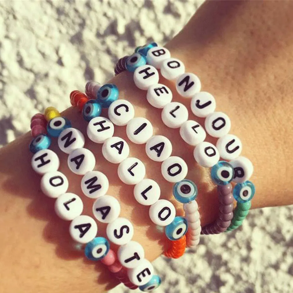 

10300 Pcs Beads Necklace Making DIY Crafts Multi Colors Shape Alphabet Design Loose Kit Cross Stitch Bracelet Storage Container