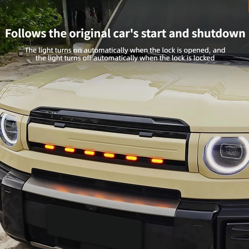 For Chery iCAUR iCAR V27 2026 Car Front Bumper Grille Small Yellow Light LED Off-Road Auxiliary Warning Light Decorative Lamps detail image 2