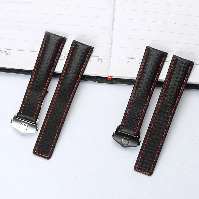 Cow leather strap For TAG Heuer band Carrera F1 Monaco Aquaracer 300/500 watch strap with 18mm folding buckle men 19mm 20mm 22mm