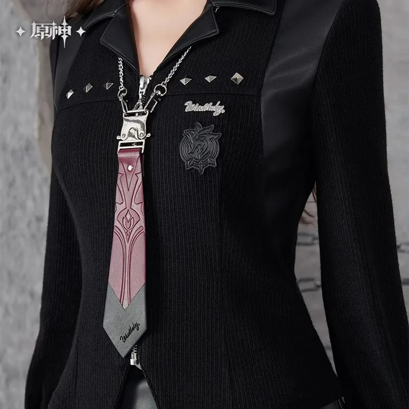 

[Genuine]Game Cos Genshin Impact Wriothesley Theme Impression Fashion Knit Shirt Women's Slim Fit Tops official Product