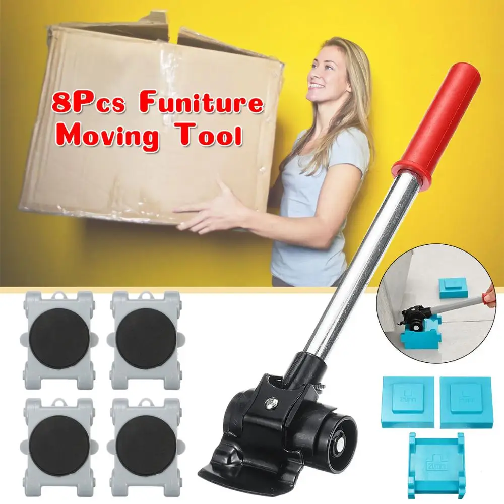 

8Pcs Heavy Duty Furniture Mover Wheel Lifter Roller Transport Shifter Slider