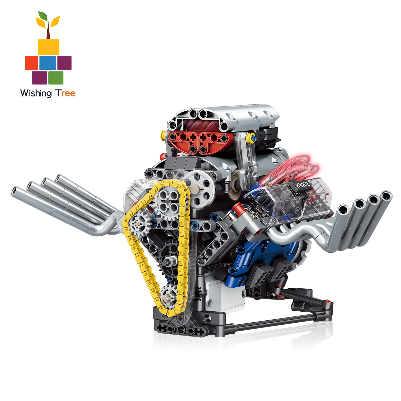 

K96202 V8 Engine RC Car Building Blocks Model MOC Super Sports Assembly Toy for Boys Gift