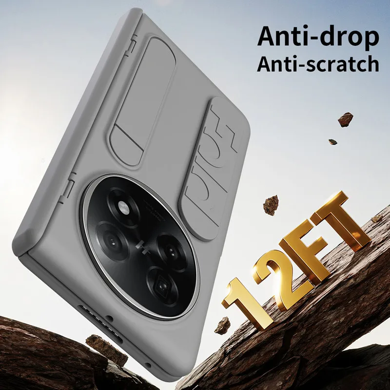 

For OPPO Find N5 Case ELVEV Hinge Protection Hard PC Silicone Wristband Stand Shell with Glass Front Film