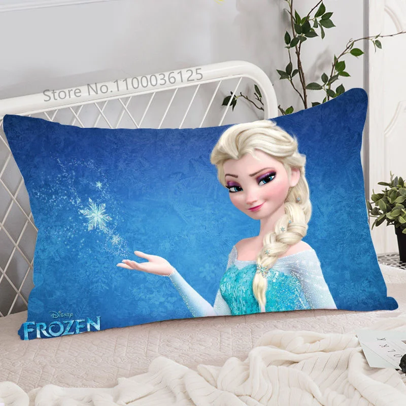 Disney-funda de almohada decorativa para niñas, cubierta de cojín con dibujos animados de Frozen, Elsa, Anna, 40x65 cm, regalo para niños