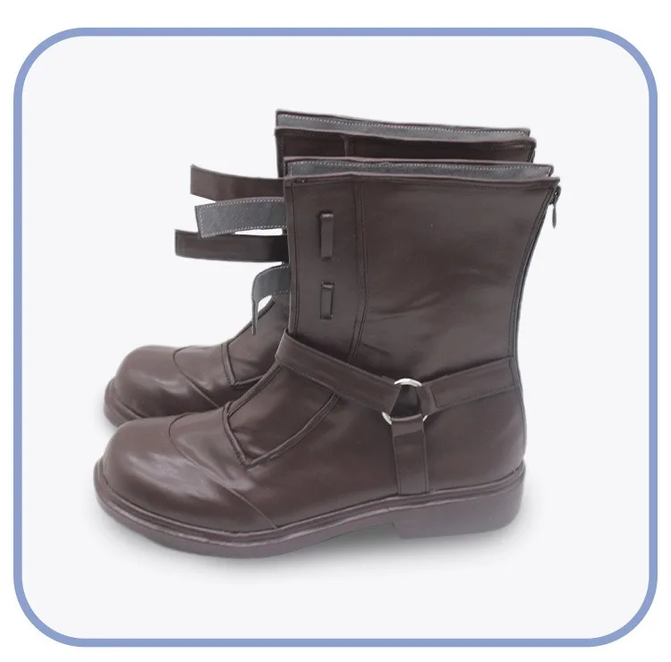 강철의 연금술사 에드워드 엘릭 코스프레 신발 애니메이션 액세서리 코스프레 소품 할로윈 카니발 부츠 PU 신발 맞춤 제작