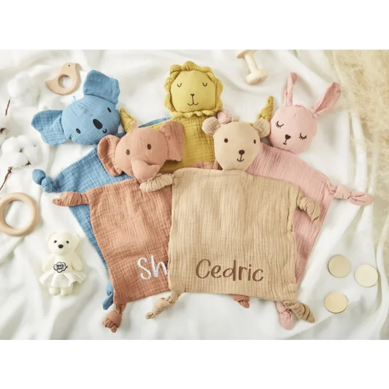 Personalized Embroidered Baby Nursing Bib Soother Appease Towel Sleeping  Comforter Security Blanket Newborn Girls Boys Gifts