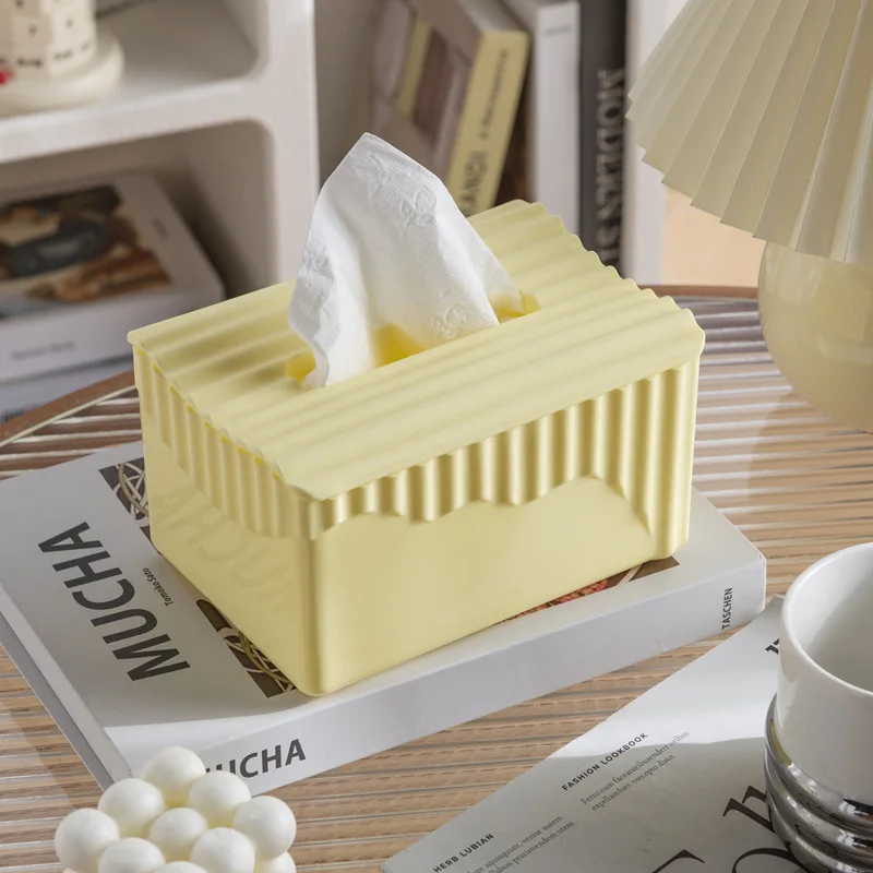 Desktop Ice Cream Tissue Box, Home Living Room Cream Style Paper Draw Box, Ins Style Coffee Table Tissue Storage
