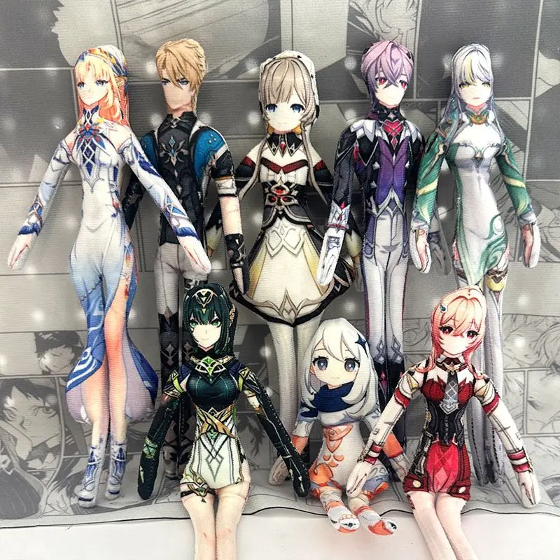30cm Genshin Impact Anime Cosplay Doll With Built-In Wire Skeleton Bendable Action Cartoon Collectible Gift For Game Fans