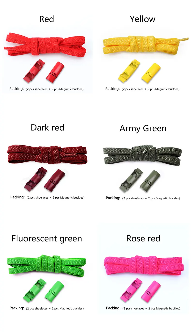 Schnürsenkel ohne Krawatte, magnetische Schnürsenkel, Clip ohne Krawatten, Schnürsenkel, flache elastische Schnürsenkel für Turnschuhe, Gummischnürsenkel, Stretch-Schnürsenkel – Detail 9