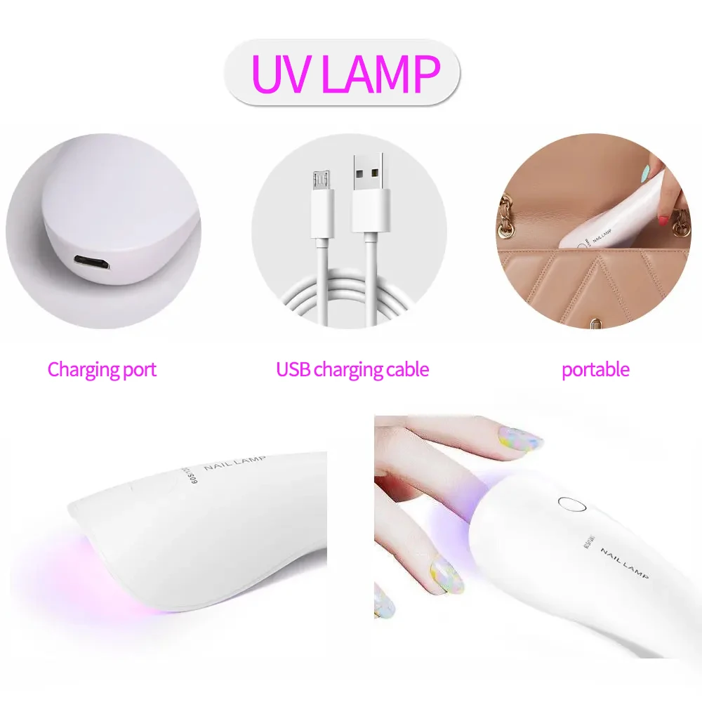 LULAA يده مجفف الأظافر UV LED مصباح ل هلام البولندية الأظافر تجفيف أدوات مانيكير المحمولة مسمار أداة فنية 18 واط أضواء صالون الأظافر #3