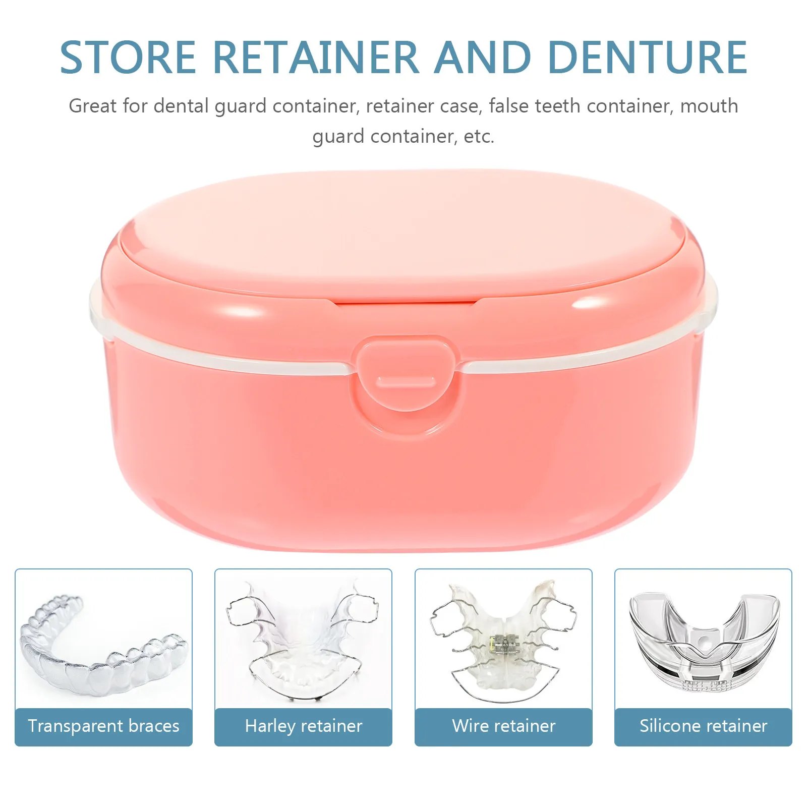 

Convenient Denture Case Portable Orthodontic Retainer Box Waterproof Scratch Resistant Container Denture Box Retainer Case