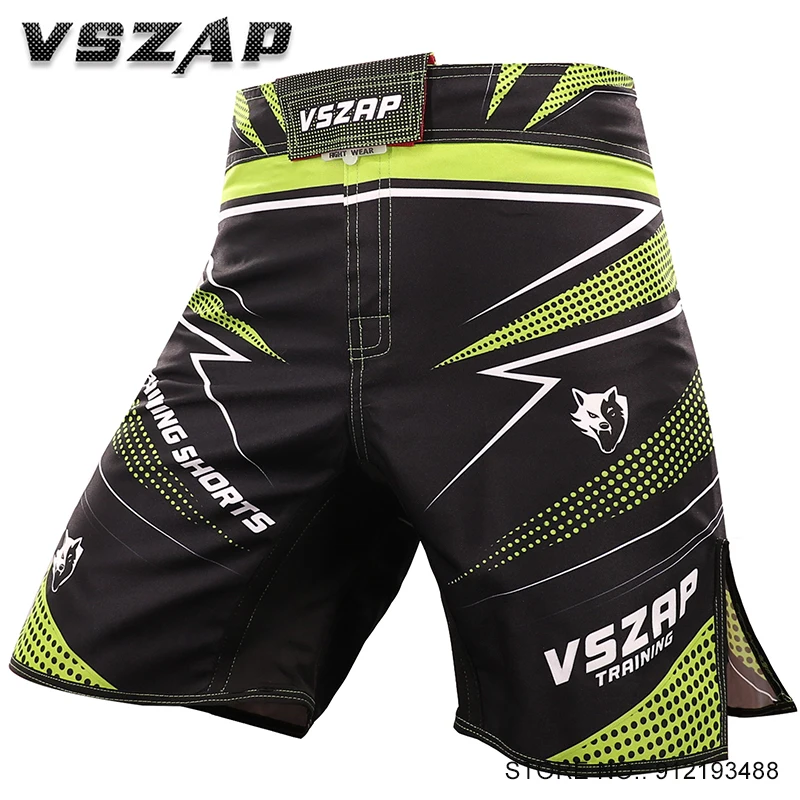 Men's MMA Grappling Fight Shorts Vszap Muay Thai Kick Boxing BJJ Shorts High Split Sublimated Gym Kickboxing Athletic Trunks