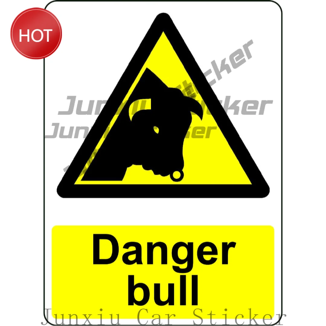 Danger Bull PVC Safety Sticker For Farm Gates And Livestock Area Entrances Animal Hazard Awareness Decal
