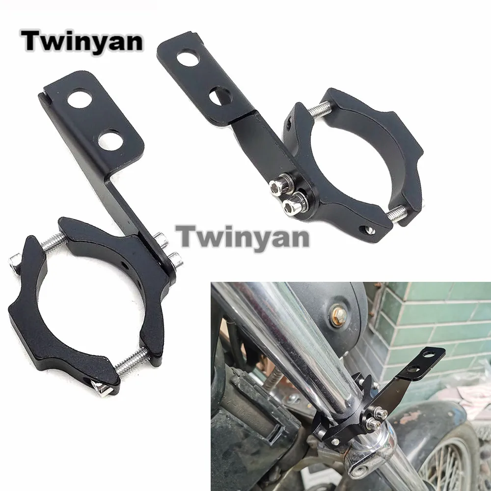Motorcycle Fog Light Mount Spotlight Holder Crash Bar Lights Support Relocation Clamps Fork Tube Mount Turn Signal Bracket