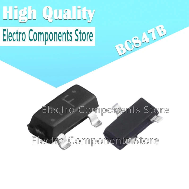 100PCS BC847B SOT-23 1F (Marking 1F) NPN transistor SOT23 BC847 Transistor Triode SMD NPN General Purpose Transistors