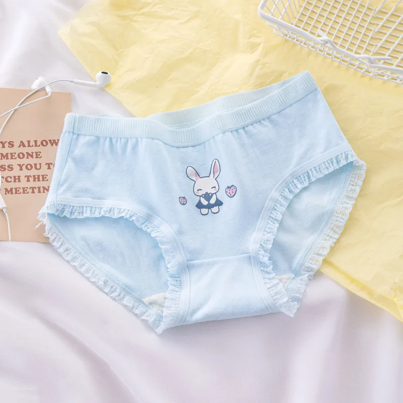 1 قطعة سراويل القطن طالب الكرتون طباعة الملابس الداخلية الفتيات تنفس Underpant الحلو اللباس الداخلي الإناث منتصف الخصر الراحة لينة ملخصات